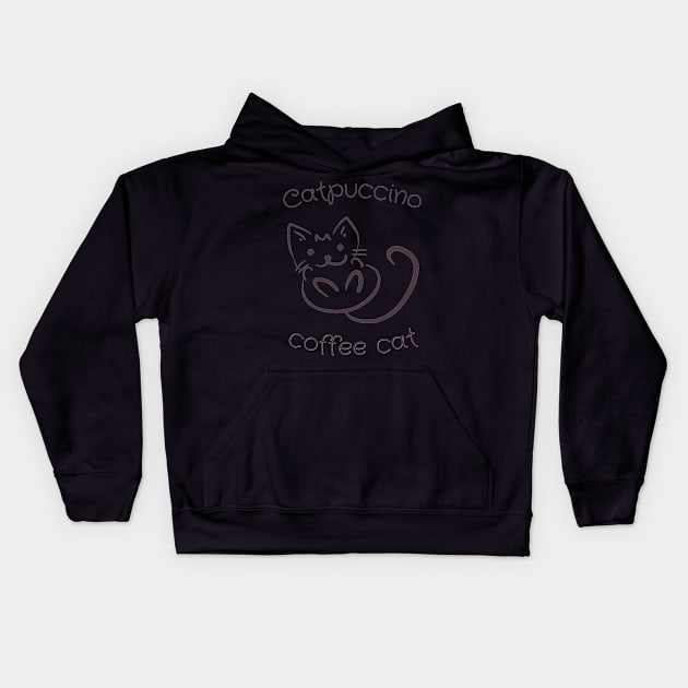 Coffee Cat Catpuccino Kids Hoodie by LichiShop